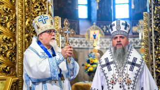 Arkkipiispa Elia ja metropoliitta Epifani Pyhän Mikaelin luostarissa Pokrova aikaan 2025