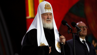 Kirill Moskovan patriarkka puhumassa Moskovassa 2022