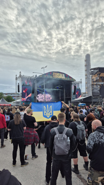 Ukrainan lippu esillä Tuskassa 2025