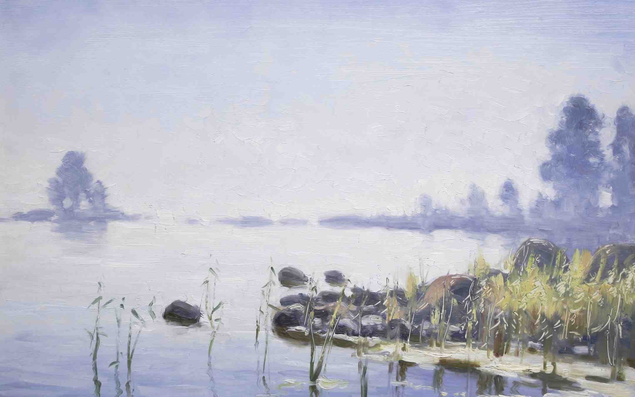 Pielisen rantaa kevätauringossa, 1948. Grigor Auerin maalaus