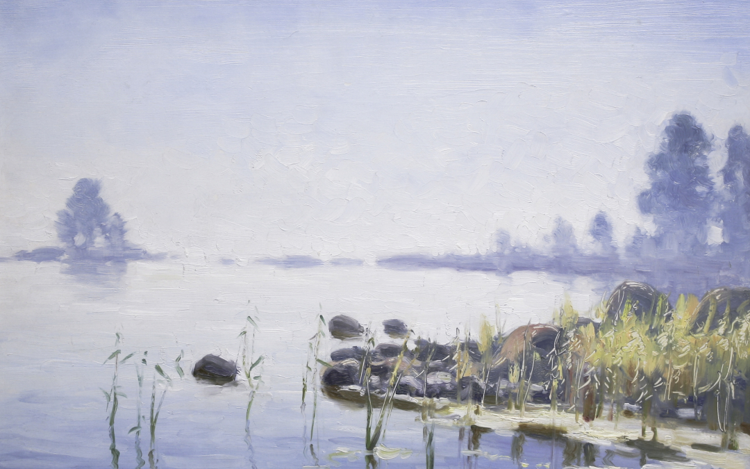 Pielisen rantaa kevätauringossa, 1948. Grigor Auerin maalaus