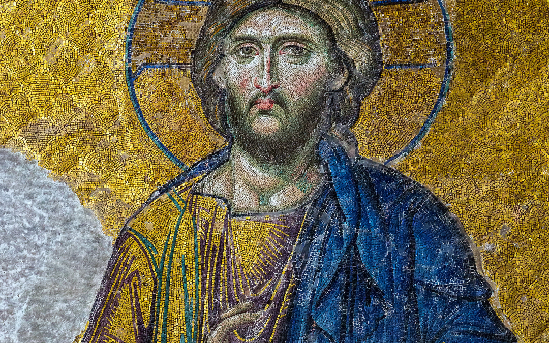 Kristus Kaikkivaltias Pantokrator ikoni mosaiikki