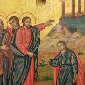 Jeesus parantaa sokean miehen -ikoni