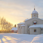 Valamon luostarin pääkirkko talvella