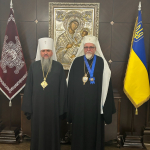 Kiovan ja koko Ukrainan metropoliitta Epifani ja Helsingin ja koko Suomen arkkipiispa Elia palvelivat yhdessä Kiovassa 1.10.2025.